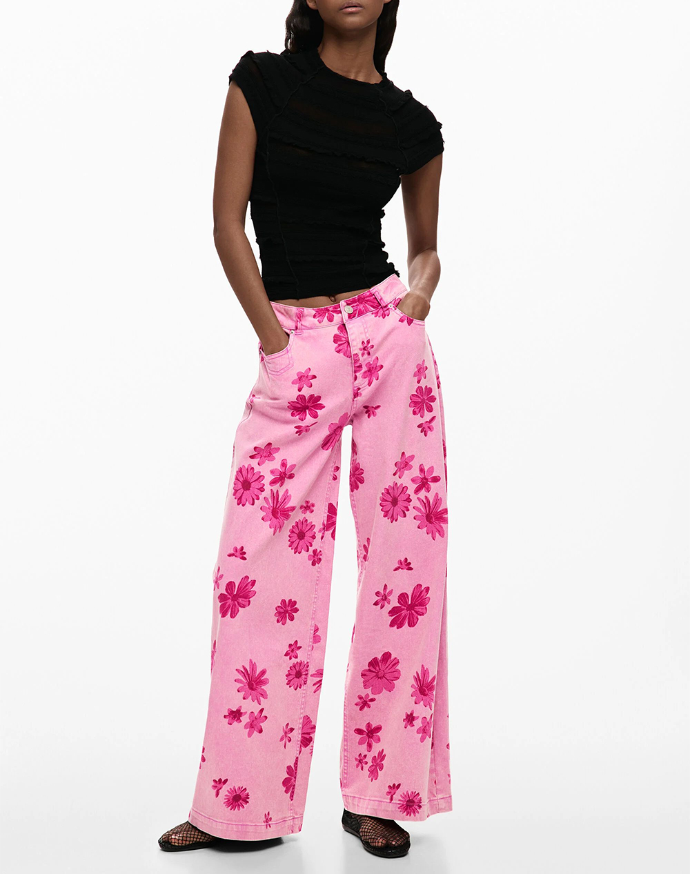 Desigual Denim Pichi Παντελόνι Γυναικείο 26Swdd07-3067 Pink Γυναικεία ρούχα παντελόνια Jean 5P Cargo Politikos Shop Πολιτικός