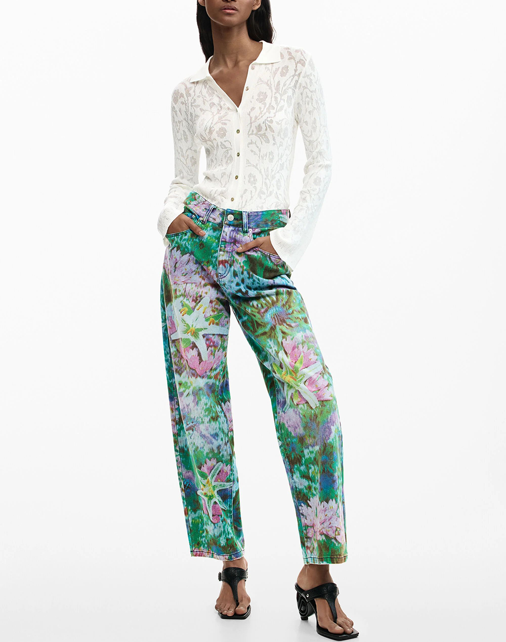 Desigual Denim Beetle Παντελόνι Γυναικείο 26Swdd17-5053 Mixed Γυναικεία ρούχα παντελόνια Jean 5P Cargo Politikos Shop Πολιτικός
