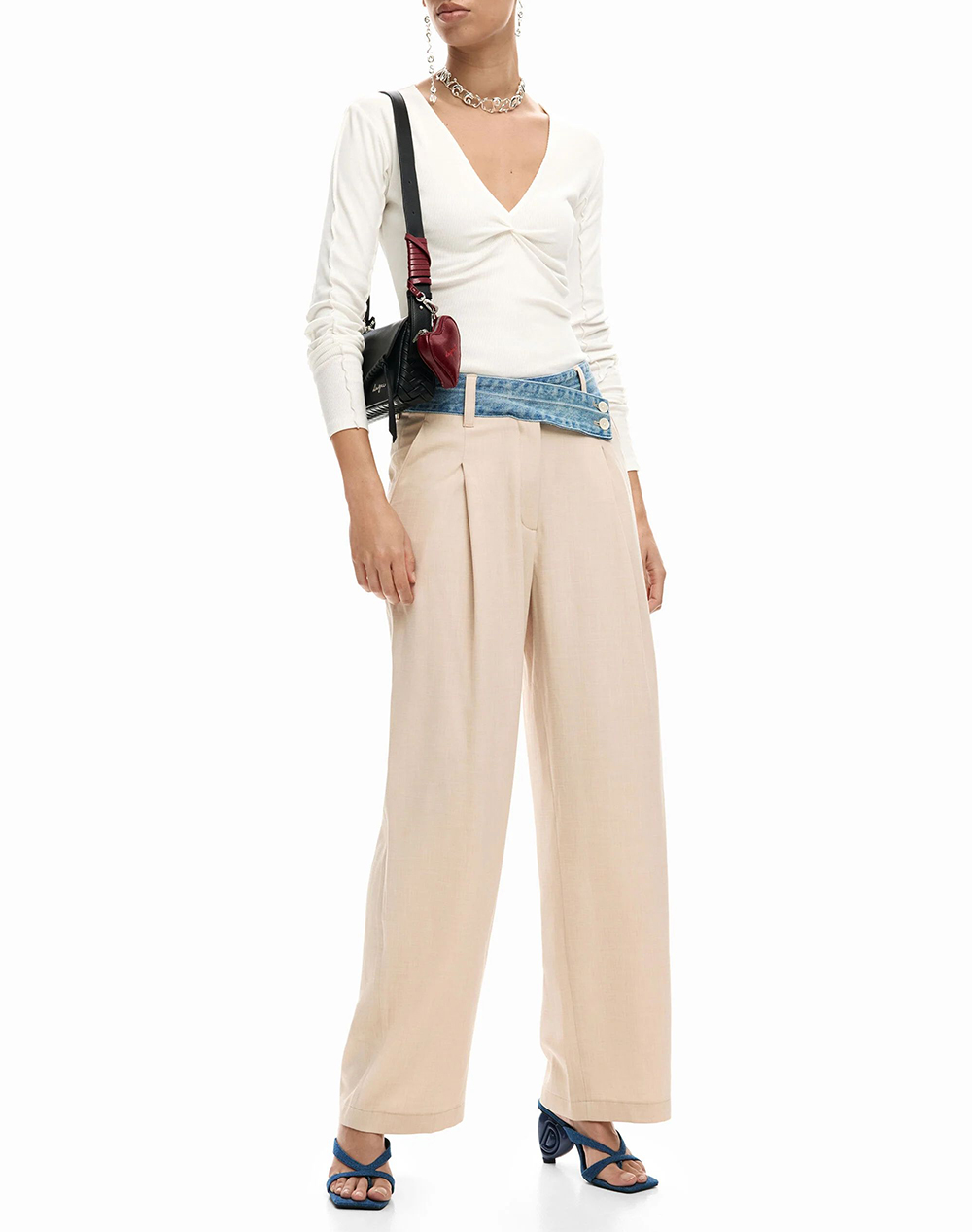 Desigual Pant Isis Παντελόνι Γυναικείο 26Swpw28-6008 Biege Γυναικεία ρούχα παντελόνια Υφασματινα Politikos Shop Πολιτικός