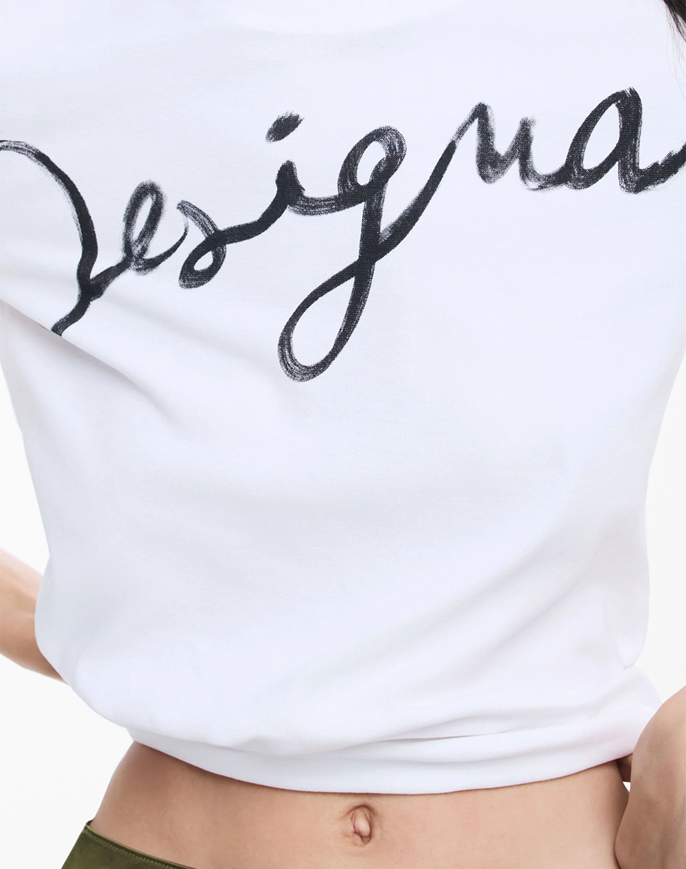 Desigual Ts Florencia Μπλούζα Γυναικείο 26Swtk07-1000 White Γυναικεία ρούχα μπλούζες Τ-Shirt Politikos Shop Πολιτικός