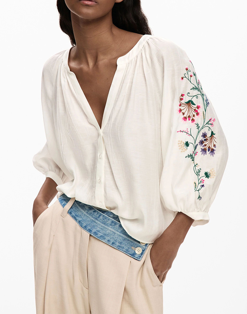 DESIGUAL BLUS_ROMAN ΜΠΛΟΥΖΑ ΓΥΝΑΙΚΕΙΟ 26SWBW13-1000 White