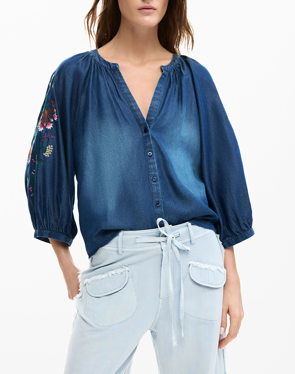 DESIGUAL BLUS_CHAMBRE ΜΠΛΟΥΖΑ ΓΥΝΑΙΚΕΙΟ 26SWBW16-5055 Blue