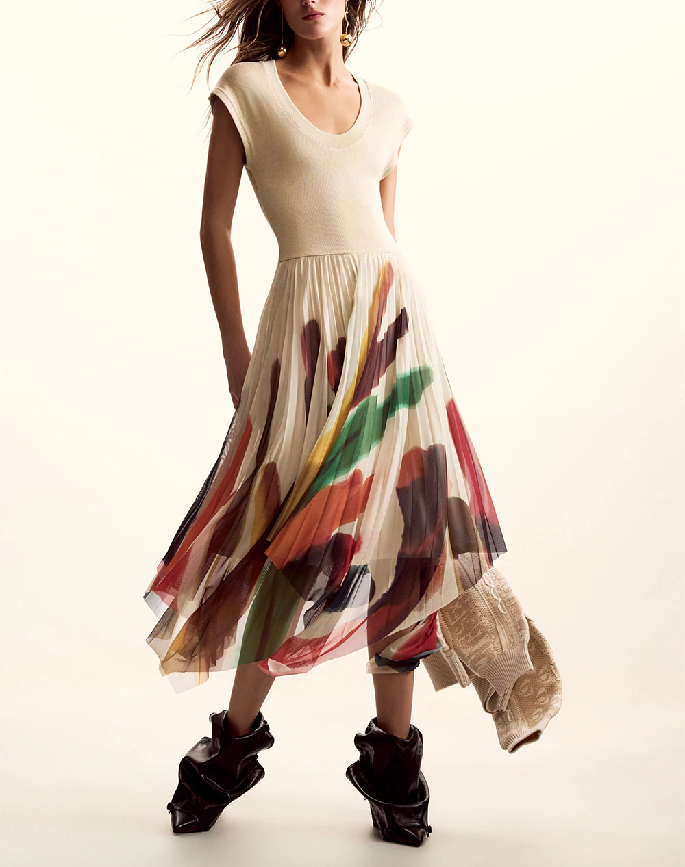 DESIGUAL VEST_BRUSHES_LACROIX ΦΟΡΕΜΑ ΓΥΝΑΙΚΕΙΟ 26SWVK39-1001 Biege