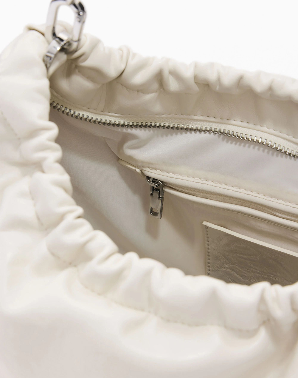 Desigual Bag Half Logo Waver Τσάντα Γυναικείο 26Saxp73-1008 Cream Γυναικεία αξεσουάρ τσάντες Politikos Shop Πολιτικός
