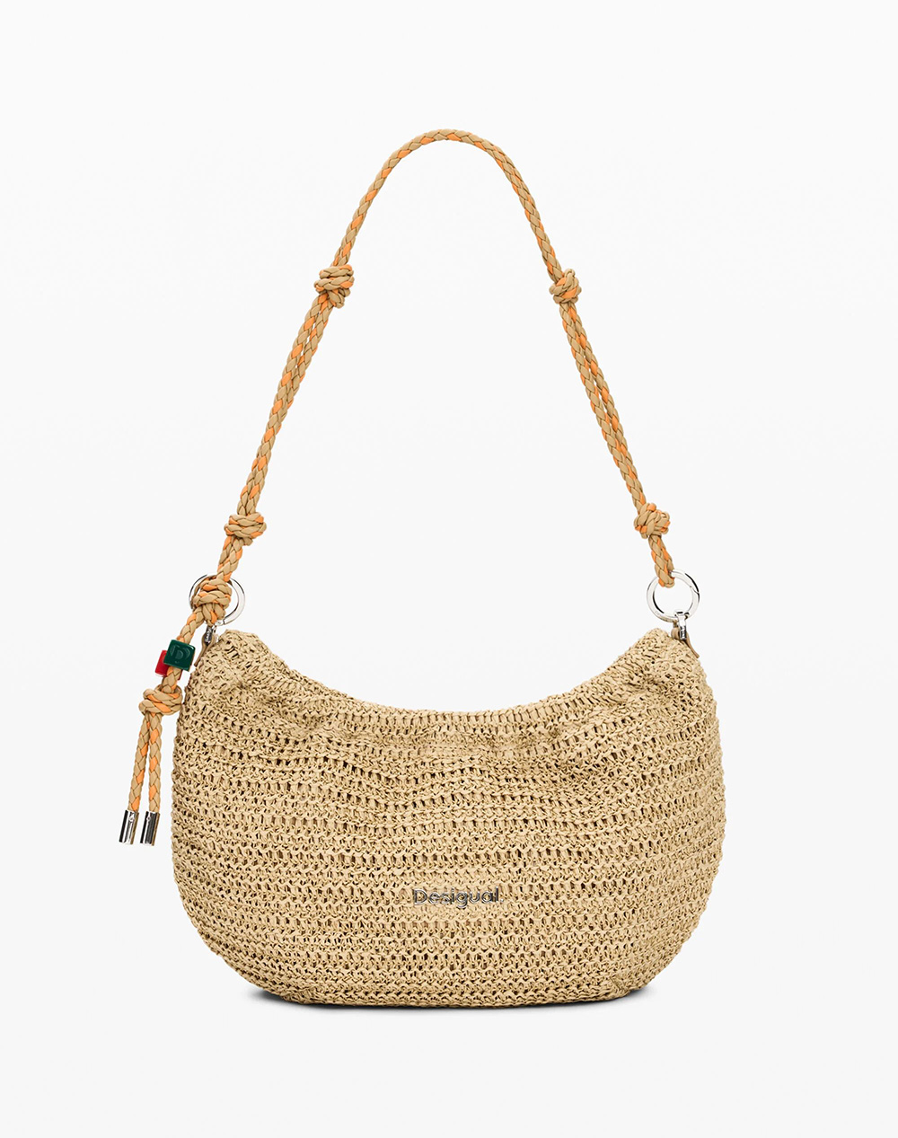 DESIGUAL BAG_HALF LOGO RAFFIA WA ΤΣΑΝΤΑ ΓΥΝΑΙΚΕΙΟ 26SAXO01-1014 Biege