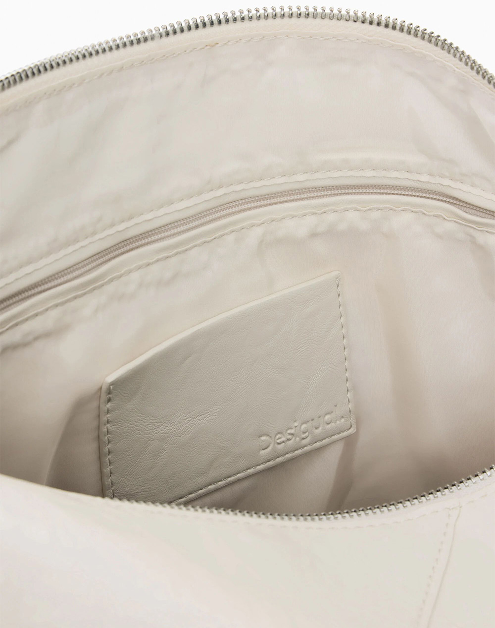 Desigual Bag Half Logo Leiri Τσάντα Γυναικείο 26Saxpa7-1008 Cream Γυναικεία αξεσουάρ τσάντες Politikos Shop Πολιτικός