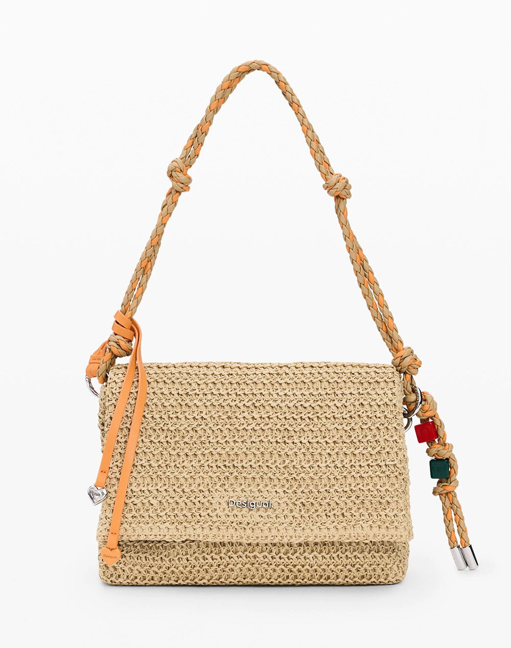 DESIGUAL BAG_HALF LOGO RAFFIA VE ΤΣΑΝΤΑ ΓΥΝΑΙΚΕΙΟ 26SAXO03-1014 Biege