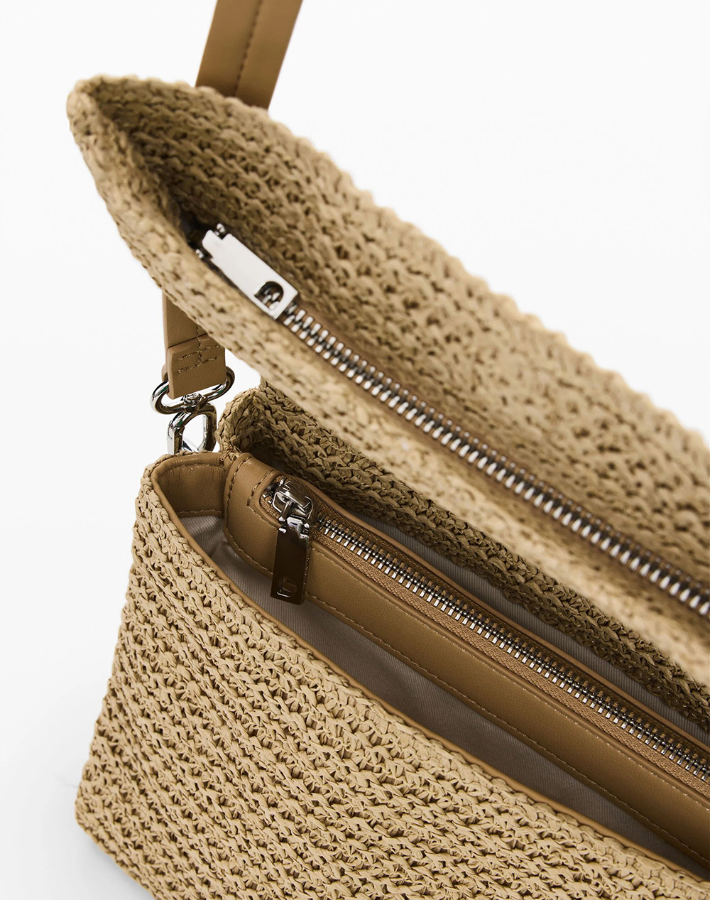 Desigual Bag Half Logo Raffia Ve Τσάντα Γυναικείο 26Saxo03-1014 Biege Γυναικεία αξεσουάρ τσάντες Politikos Shop Πολιτικός