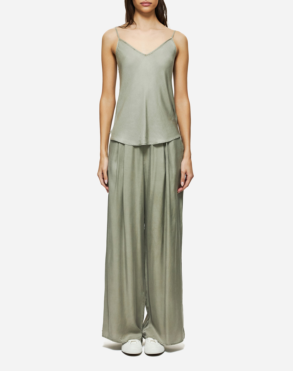 Dirty Laundry Wide Leg Pleated Pants Dlwp000048-Vintage Greige Gray Γυναικεία ρούχα παντελόνια Υφασματινα Politikos Shop Πολιτικός