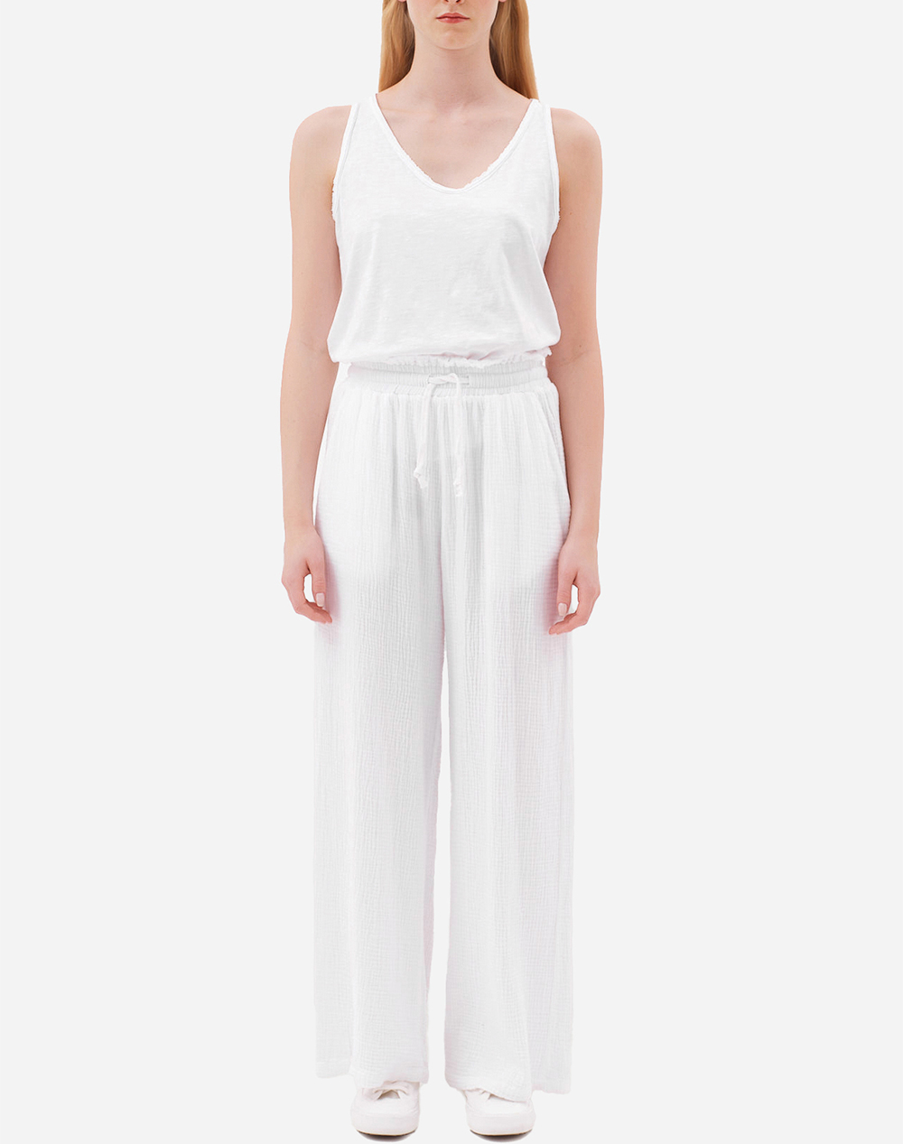 Dirty Laundry Relaxed Pants With Raw Edges Dlwp000039-White White Γυναικεία ρούχα παντελόνια παντελόνι Φορμας Politikos Shop Πολιτικός