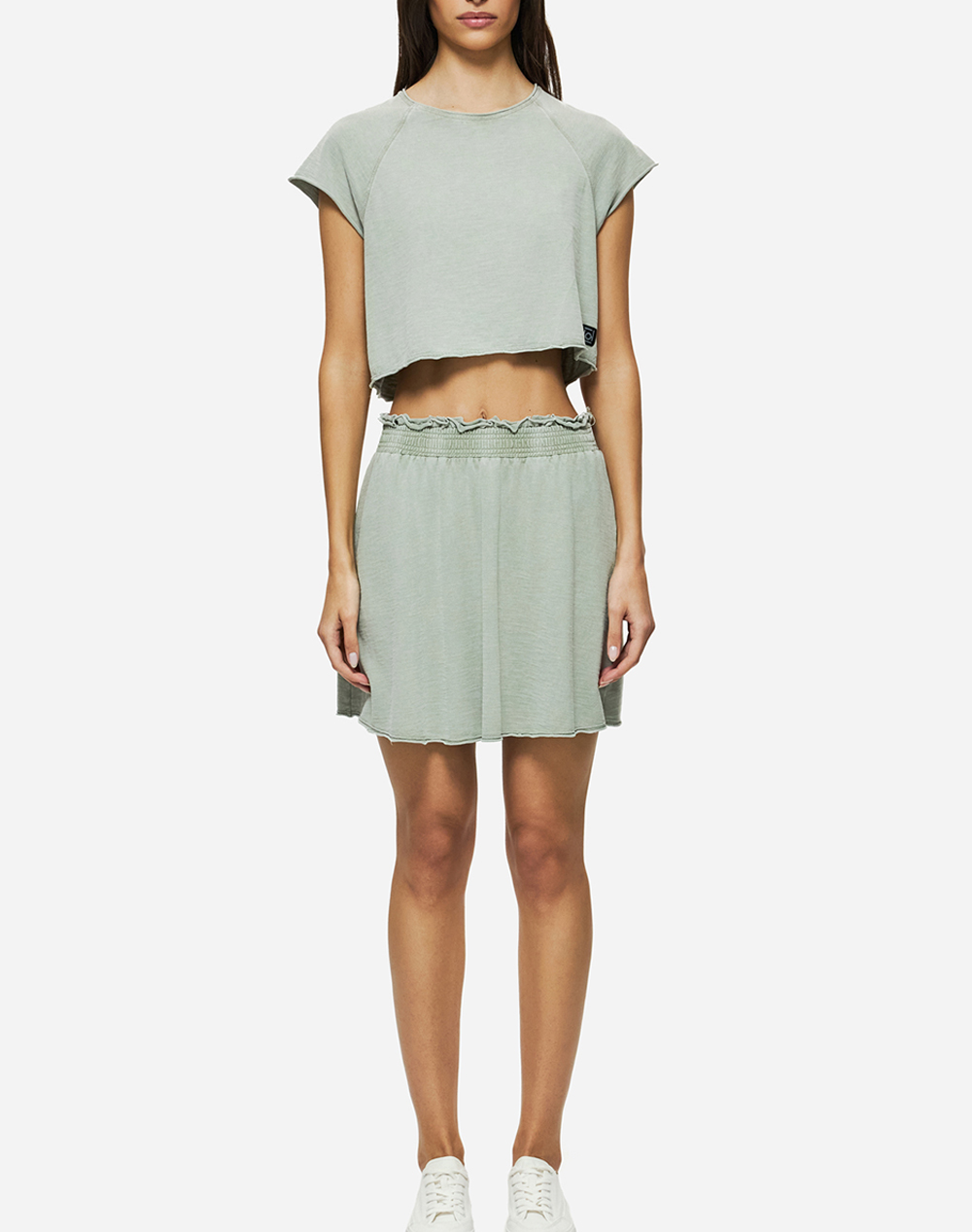 Dirty Laundry Mini Skirt With Raw Edges Dlwsk000006-Vintage Greige Gray Γυναικεία ρούχα φούστες Politikos Shop Πολιτικός