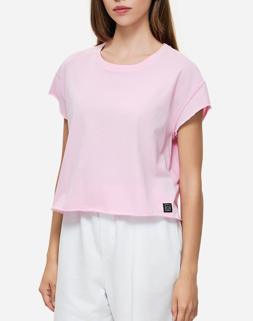 DIRTY LAUNDRY RAW EDGES T-SHIRT DLWT000147-Bubblegum Pink