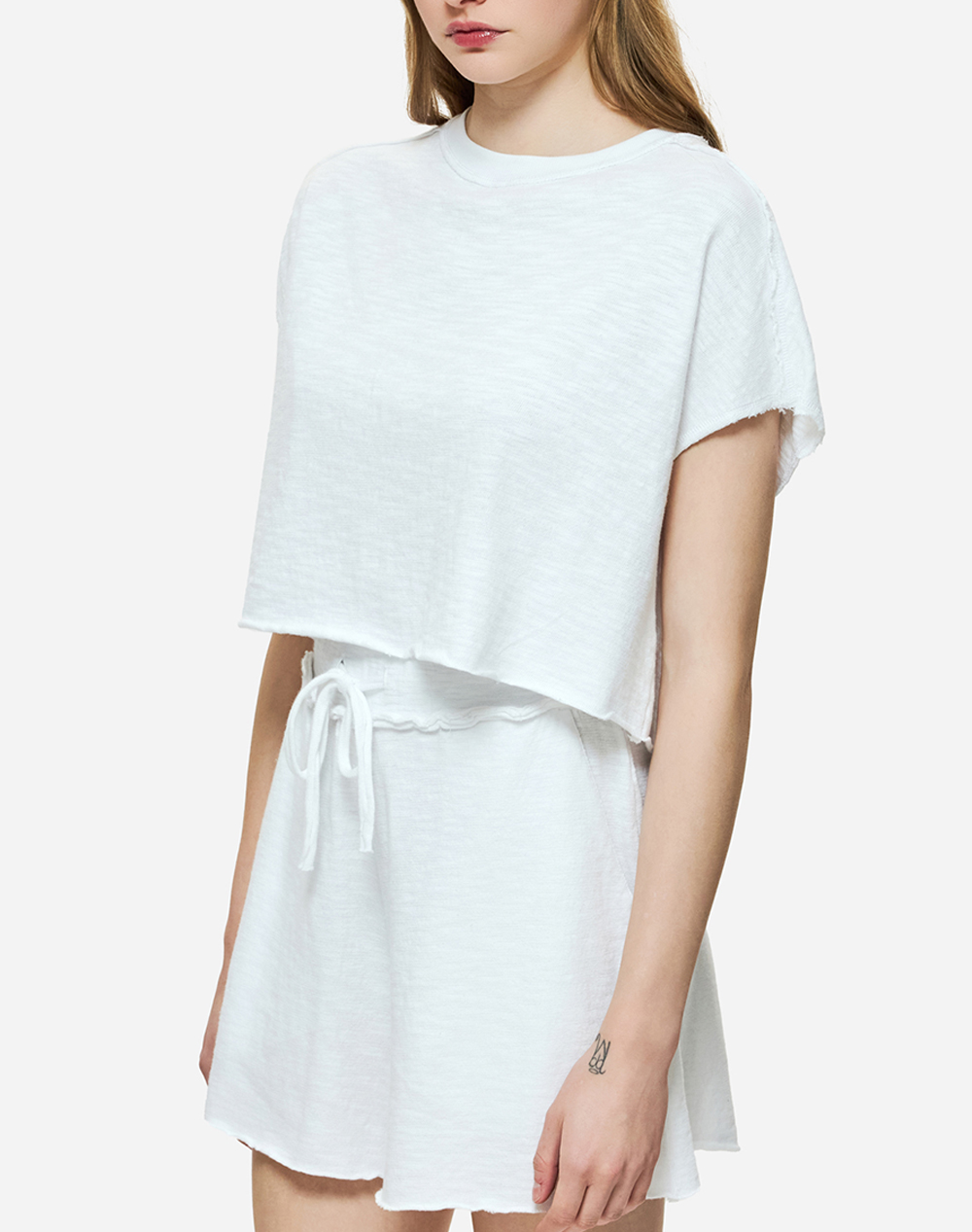 DIRTY LAUNDRY RELAXED RAW CUT T-SHIRT DLWT000148-WHITE White