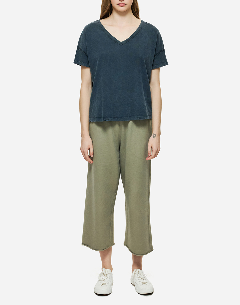 Dirty Laundry Oversized V-Neck T-Shirt Dlwt000131-Vintage Blue Darkblue Γυναικεία ρούχα μπλούζες Τ-Shirt Politikos Shop Πολιτικός