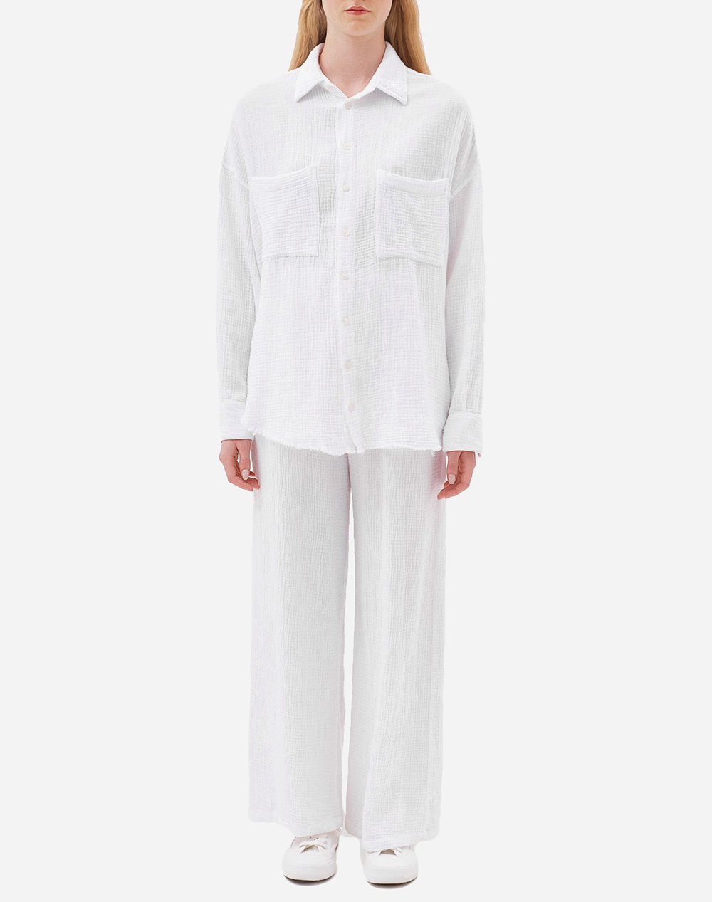 DIRTY LAUNDRY DIRTY LAUNDRY RELAXED SHIRT WITH RAW EDGES DLWS000024-WHITE White - 3