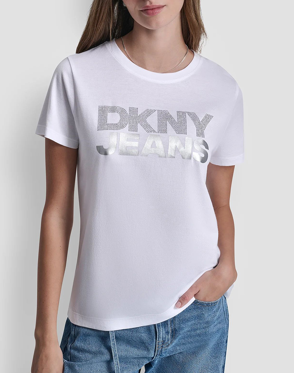 DKNY DKNY DJ6T1746 LOGO ΜΠΛΟΥΖΑΚΙ ΚΟΝΤΟΜΑΝΙΚΟ DKNY DJ6T1746-C5L White