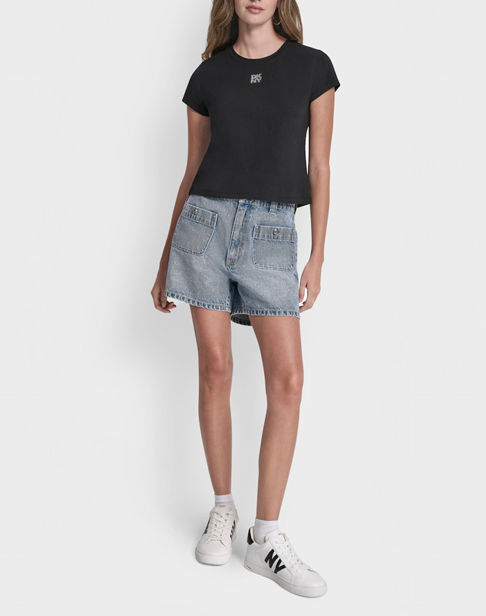 Dkny Dj6T1740 Logo Μπλουζακι Κοντομανικο Dj6T1740-Bsv Black Γυναικεία ρούχα μπλούζες Τ-Shirt Politikos Shop Πολιτικός