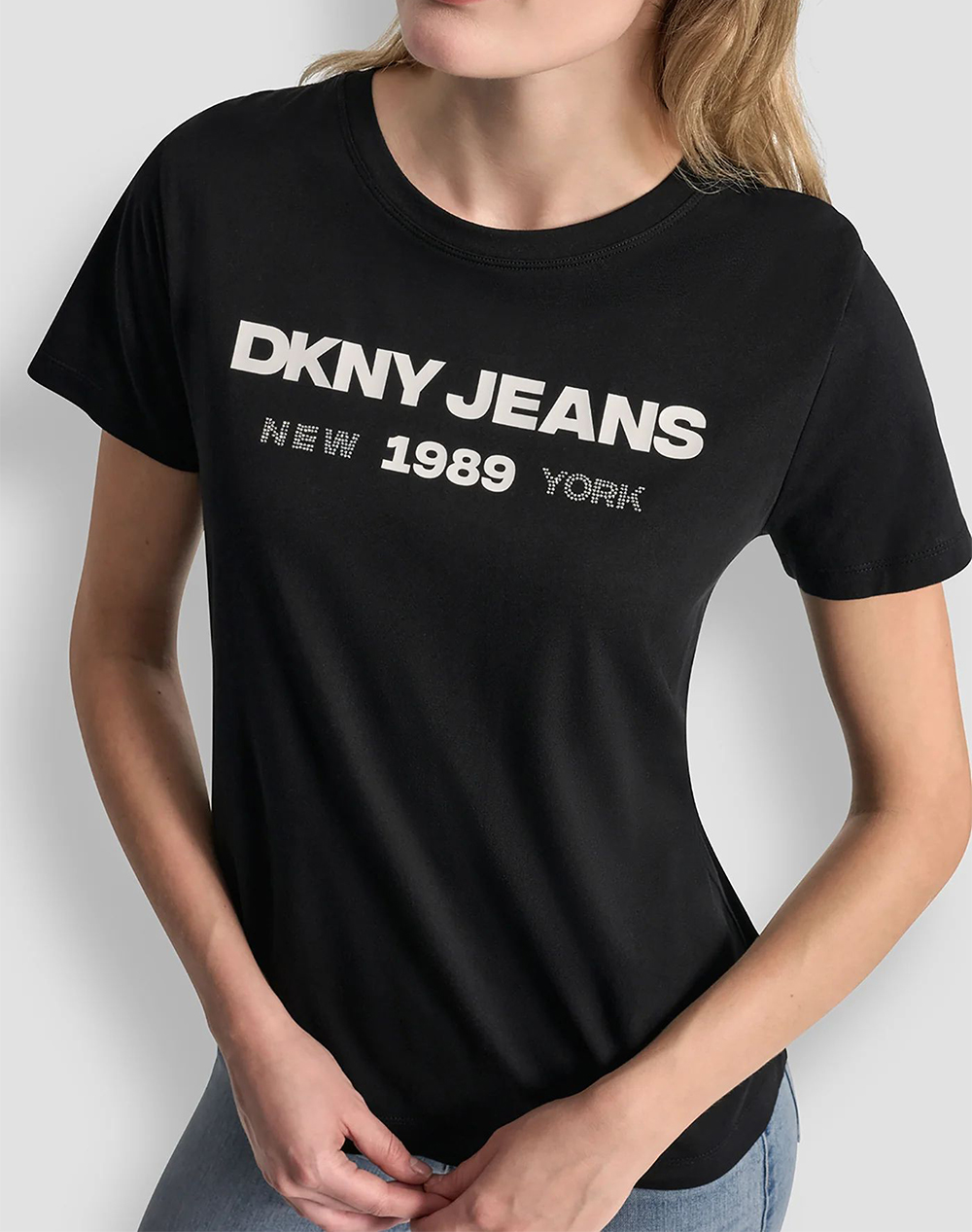 Dkny Dj6T1747 Logo Μπλουζακι Κοντομανικο Dj6T1747-Blw Black Γυναικεία ρούχα μπλούζες Τ-Shirt Politikos Shop Πολιτικός
