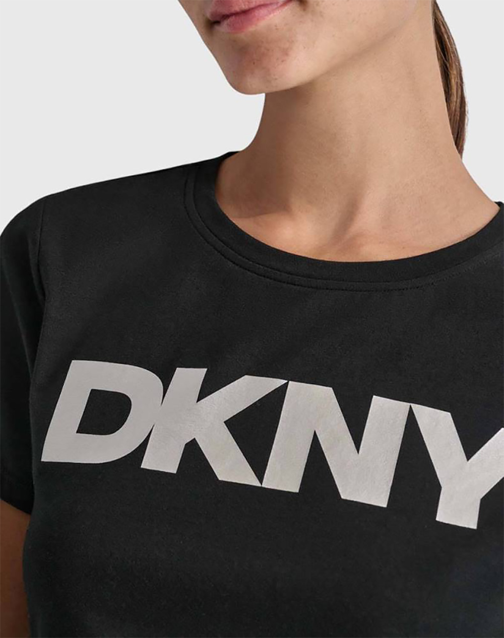 Dkny Dp5T9923 Logo Μπλουζακι Κοντομανικο Dp5T9923-Bsv Jetblack Γυναικεία ρούχα μπλούζες Τ-Shirt Politikos Shop Πολιτικός
