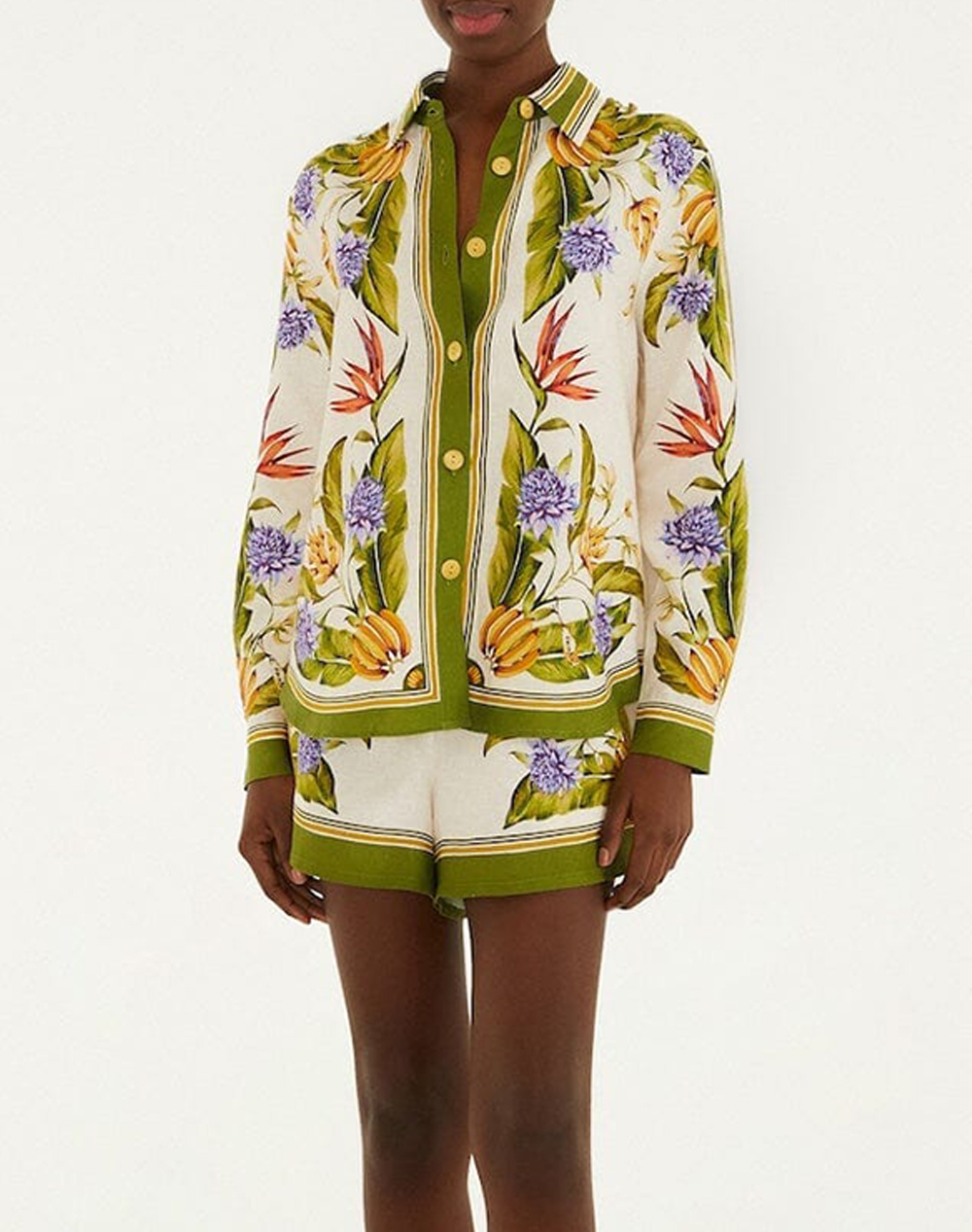 FARM RIO TROPICAL SCARF SAND SHIRT-TROPICAL SCARF SAND 349085-26100 Green