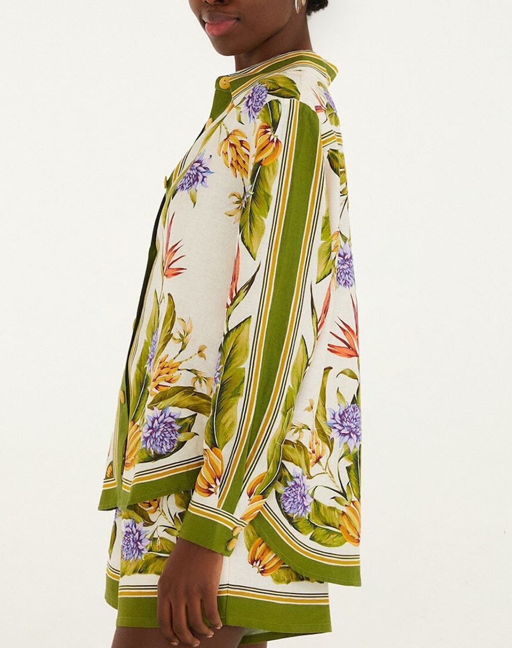 Farm Rio Tropical Scarf Sand Shirt-Tropical 349085-26100 Green Γυναικεία ρούχα πουκάμισα Politikos Shop Πολιτικός