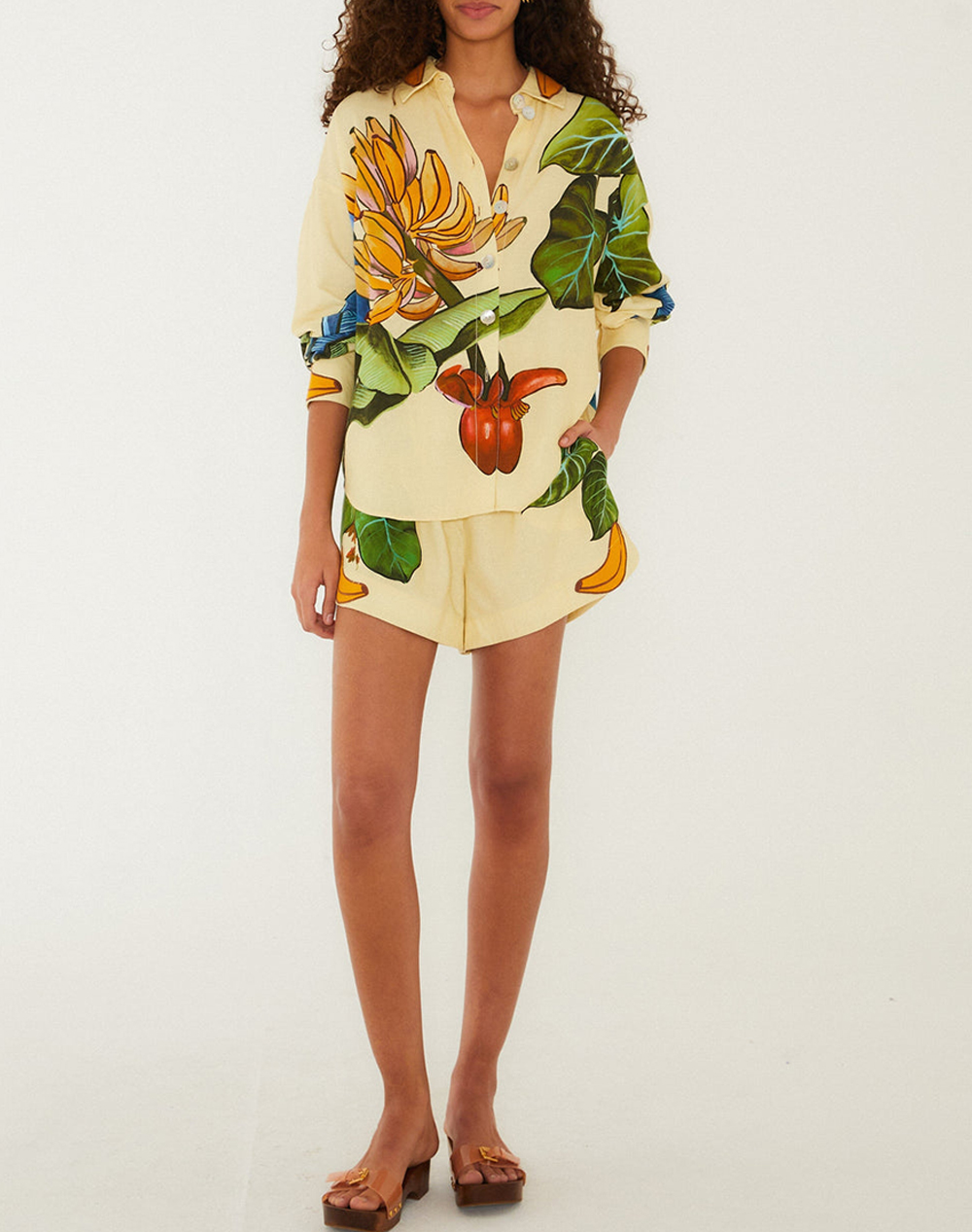 Farm Rio Banana Grapes Yellow Shirt-Banana 360777-26001-26001 Γυναικεία ρούχα πουκάμισα Politikos Shop Πολιτικός