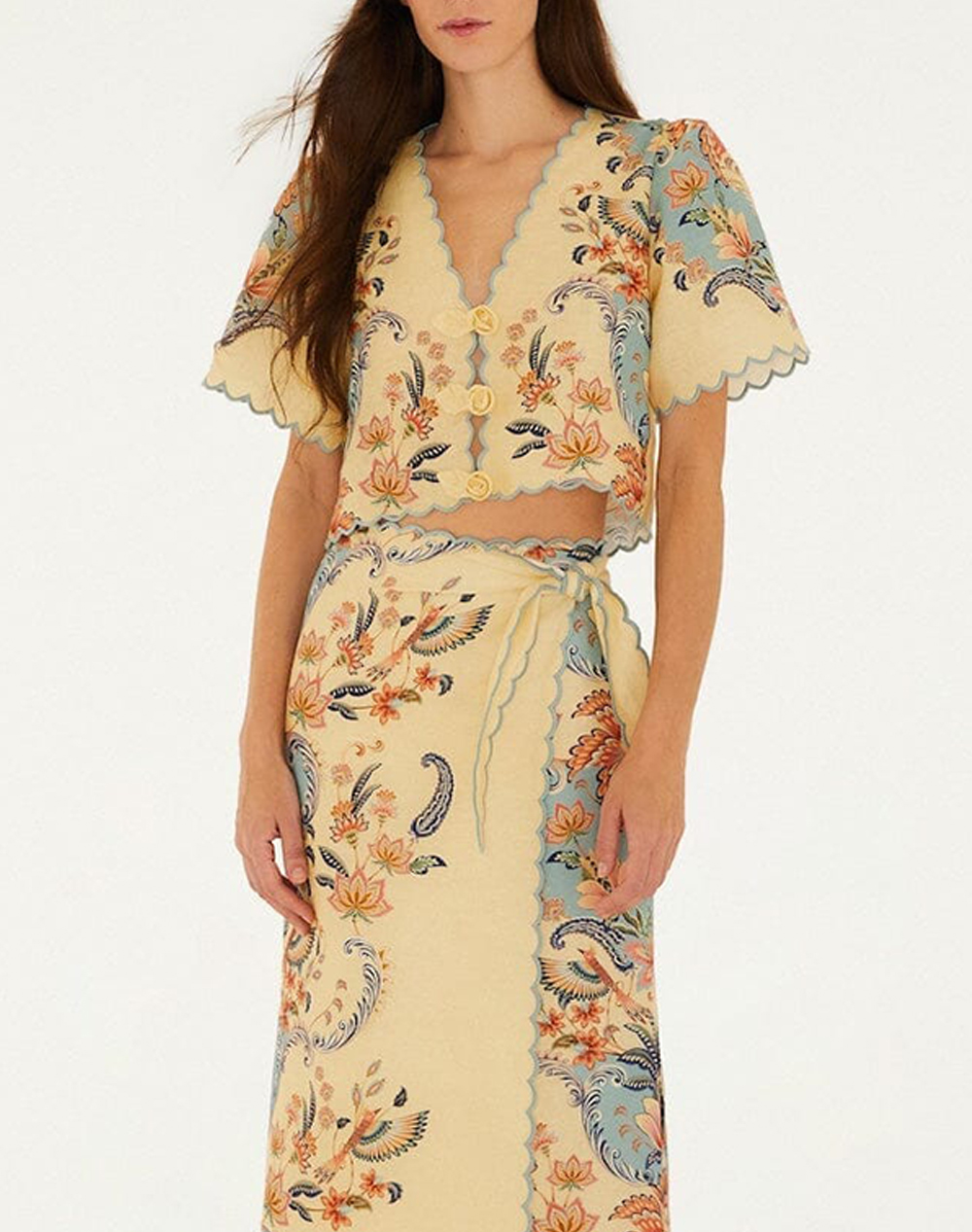 FARM RIO BOHO BEAUTY BUTTER SHORT SLEEVE TOP-BOHO BEAUTY BUTTER 348846-26016 Biege