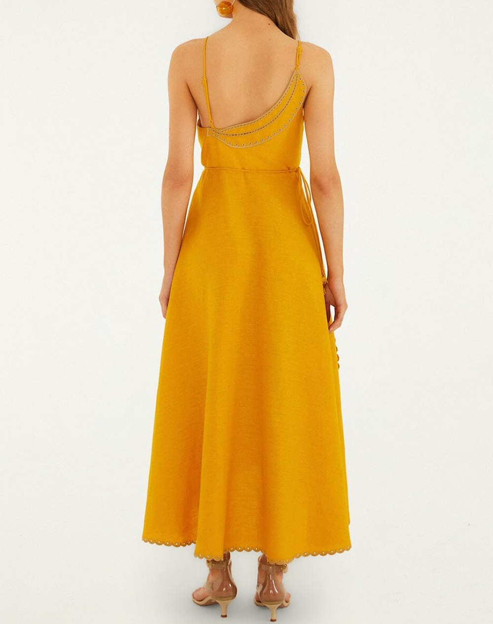 FARM RIO YELLOW BANANAS MAXI WRAP DRESS-YELLOW 347776-L0032 Yellow