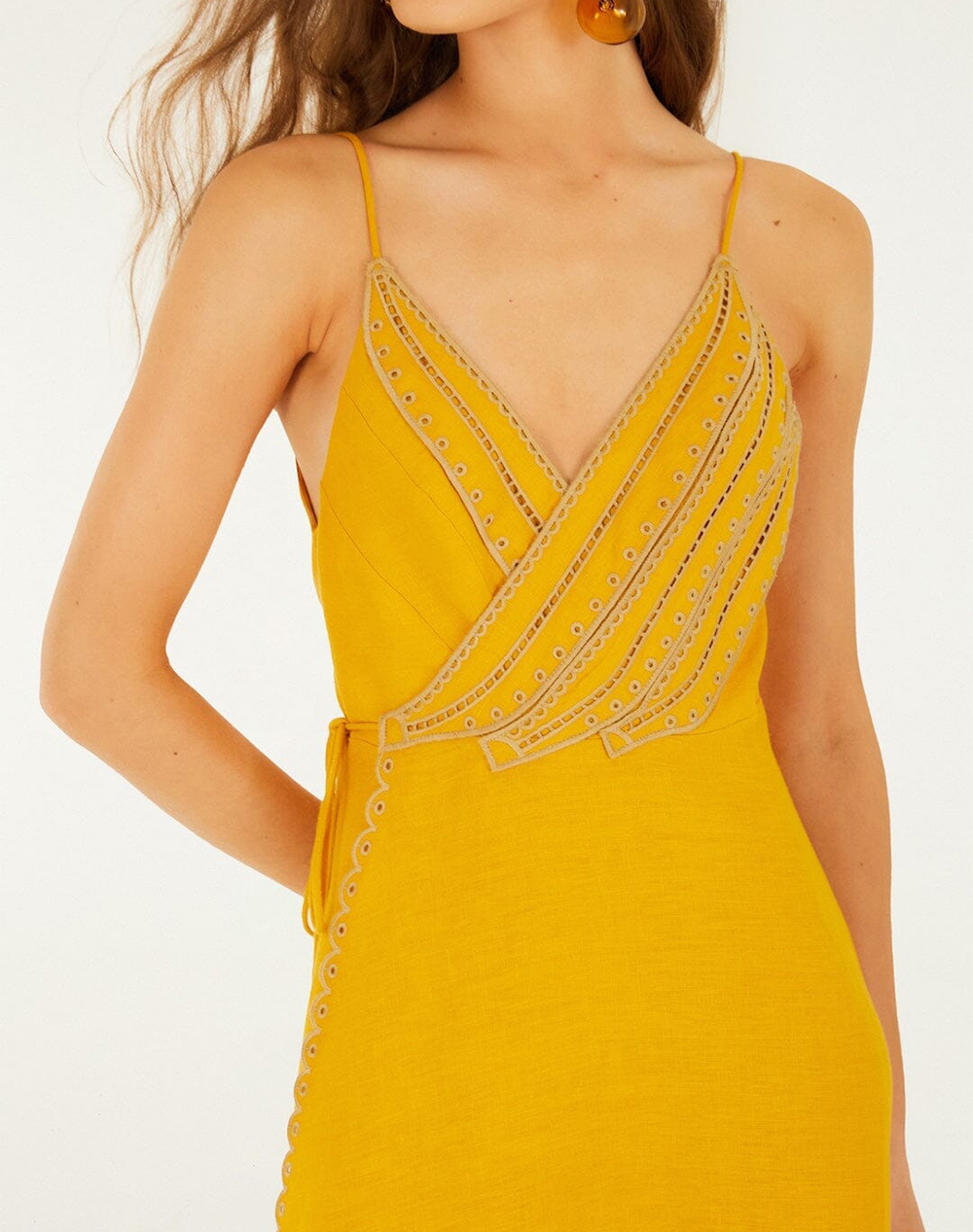 Farm Rio Yellow Bananas Maxi Wrap Dress-Yellow 347776-L0032 Γυναικεία ρούχα φορέματα Politikos Shop Πολιτικός