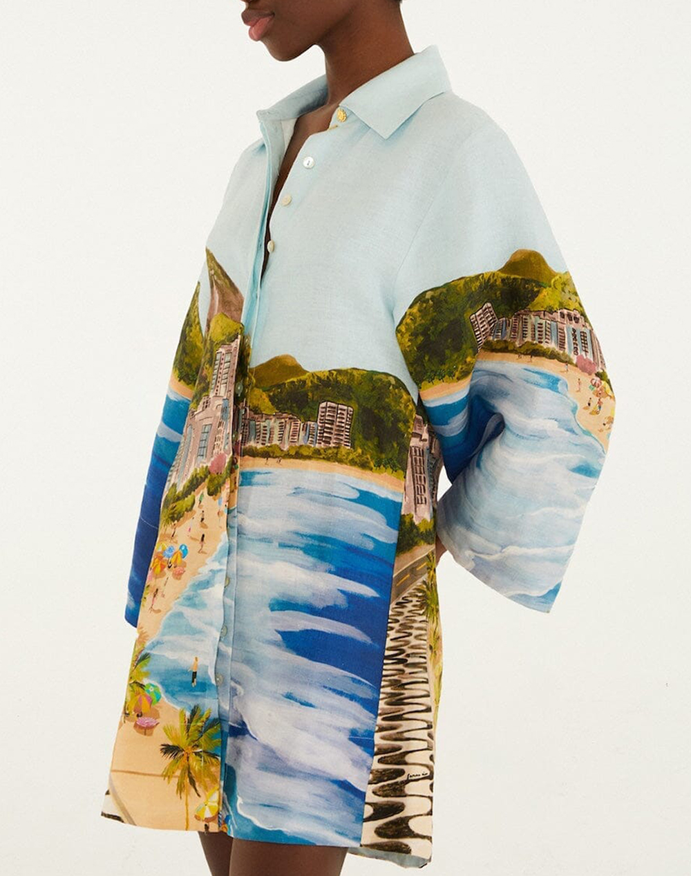 Farm Rio Copacabana Beach Multicolor Long Sleeve Kimono-Copacabana 348994-26025 Multi Γυναικεία ρούχα φορέματα Politikos Shop Πολιτικός