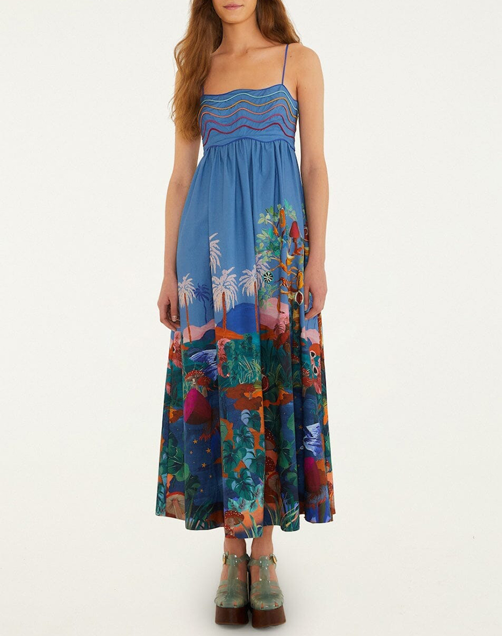FARM RIO DREAM LANDSCAPE MULTICOLOR SLEEVELESS MAXI DRESS-DREAM LANDSCAPE MULTICOLOR 349147-26030-26030 Multi