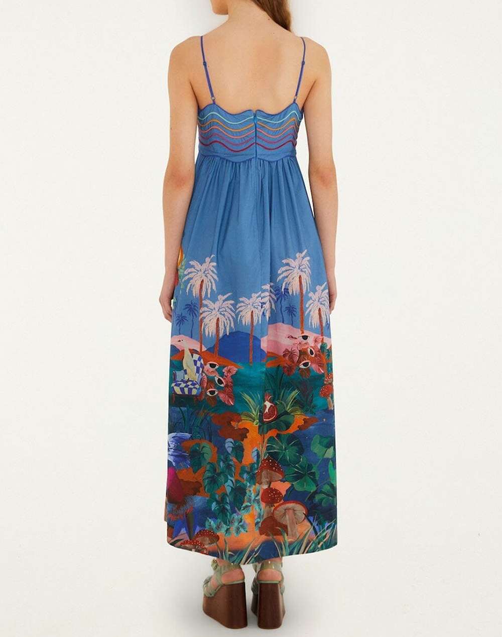 FARM RIO DREAM LANDSCAPE MULTICOLOR SLEEVELESS MAXI DRESS-DREAM LANDSCAPE MULTICOLOR 349147-26030-26030 Multi