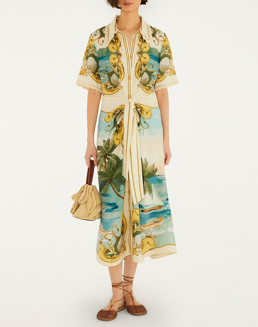 FARM RIO ROYAL SEA MULTICOLOR MIDI DRESS-ROYAL SEA MULTICOLOR 353551-26080 Multi