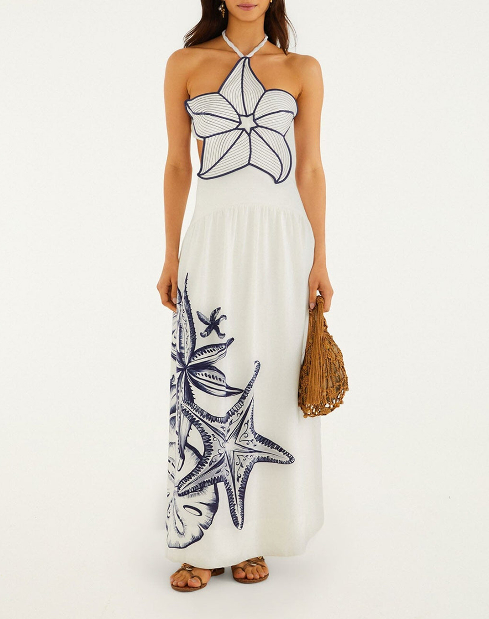 FARM RIO COAST STARS OFF-WHITE MAXI DRESS-COAST STARS OFF-WHITE 355385-25201-25201 OffWhite