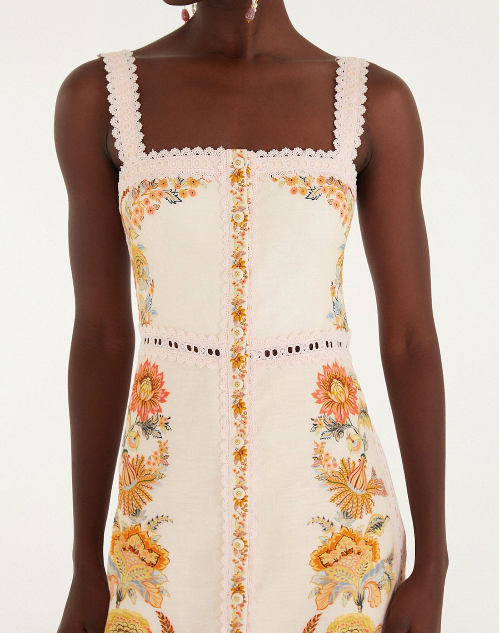 Farm Rio Ligia Light Pink Sleeveless Mini Dress-Ligia Floral 355550-25198-25198 Mixed Γυναικεία ρούχα φορέματα Politikos Shop Πολιτικός