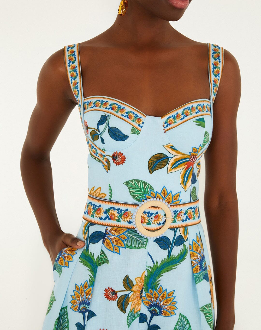 FARM RIO FLORAL DELHI LIGHT BLUE ROMPER-FLORAL DELHI LIGHT BLUE 348958-26040 Multi φωτογραφία