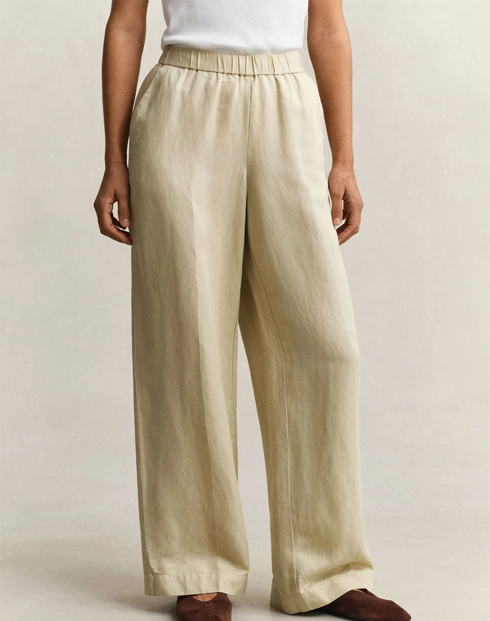 GANT ΠΑΝΤΕΛΟΝΙ LINEN BLEND PULL ON PANTS 3GW4150381-200 Biege