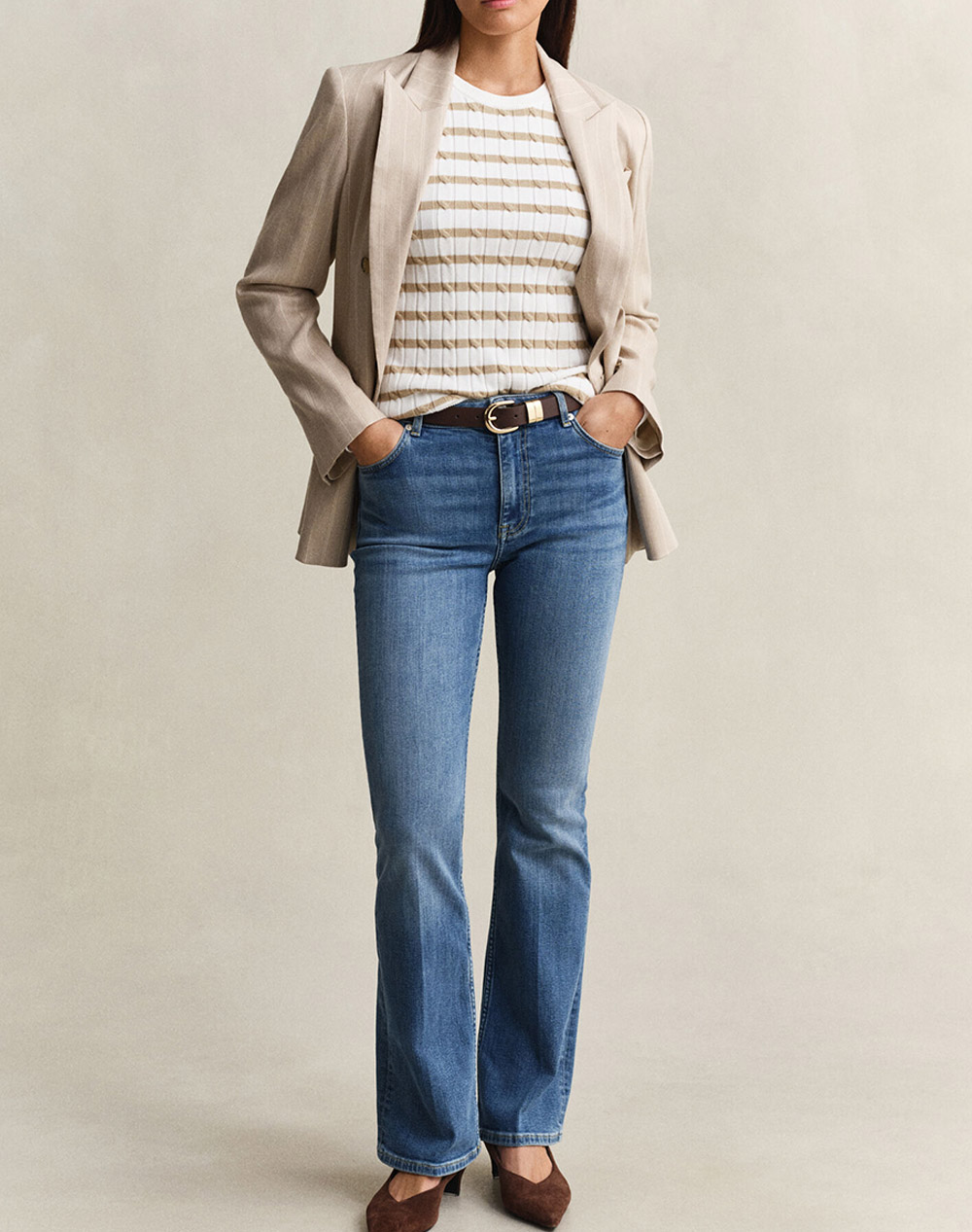 Gant Παντελόνι Slim Flare Stretch Jeans 3Gw4100307-972 Denimblue Γυναικεία ρούχα παντελόνια Jean 5P Cargo Politikos Shop Πολιτικός