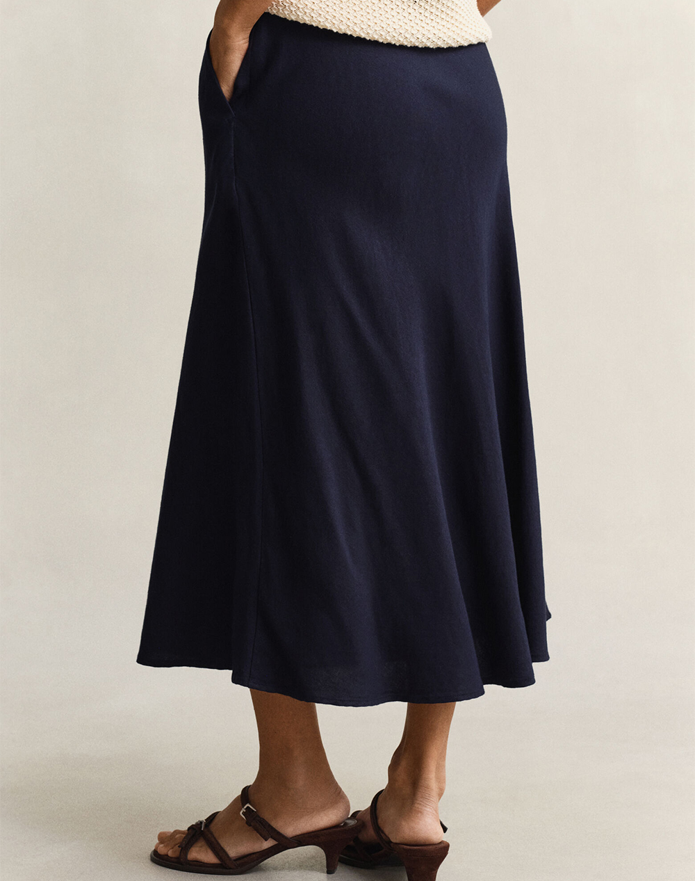 GANT GANT ΦΟΥΣΤΑ FLARED LINEN BLEND SKIRT 3GW4400231-433 DarkBlue - 2