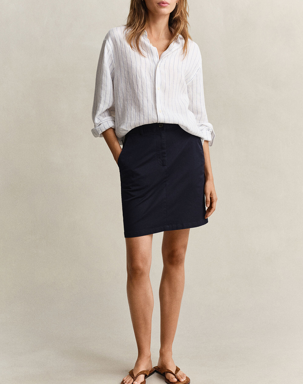 Gant Φούστα Chino Skirt 3Gw4400223-433 Darkblue Γυναικεία ρούχα φούστες Politikos Shop Πολιτικός
