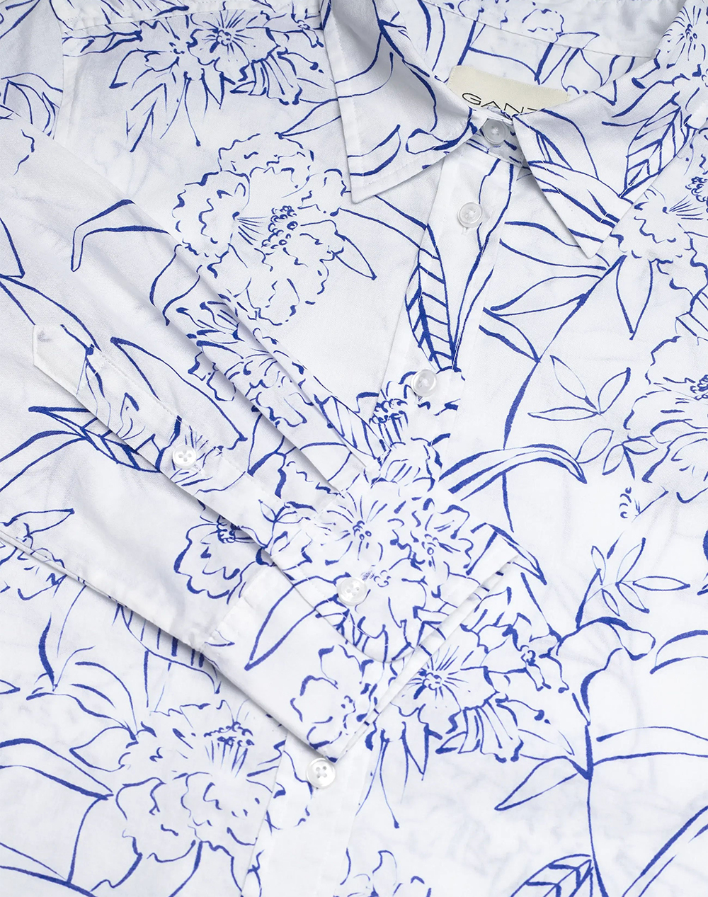 Gant Ποyκαμισο Μμ Reg Floral Print Ctn Voile Shirt 3Gw4300612-110 White Γυναικεία ρούχα πουκάμισα Politikos Shop Πολιτικός