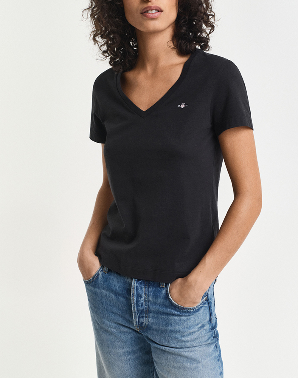 GANT ΜΠΛΟΥΖΑ ΚΜ REG SHIELD SS V-NECK T-SHIRT 3GW4200750-5 Black