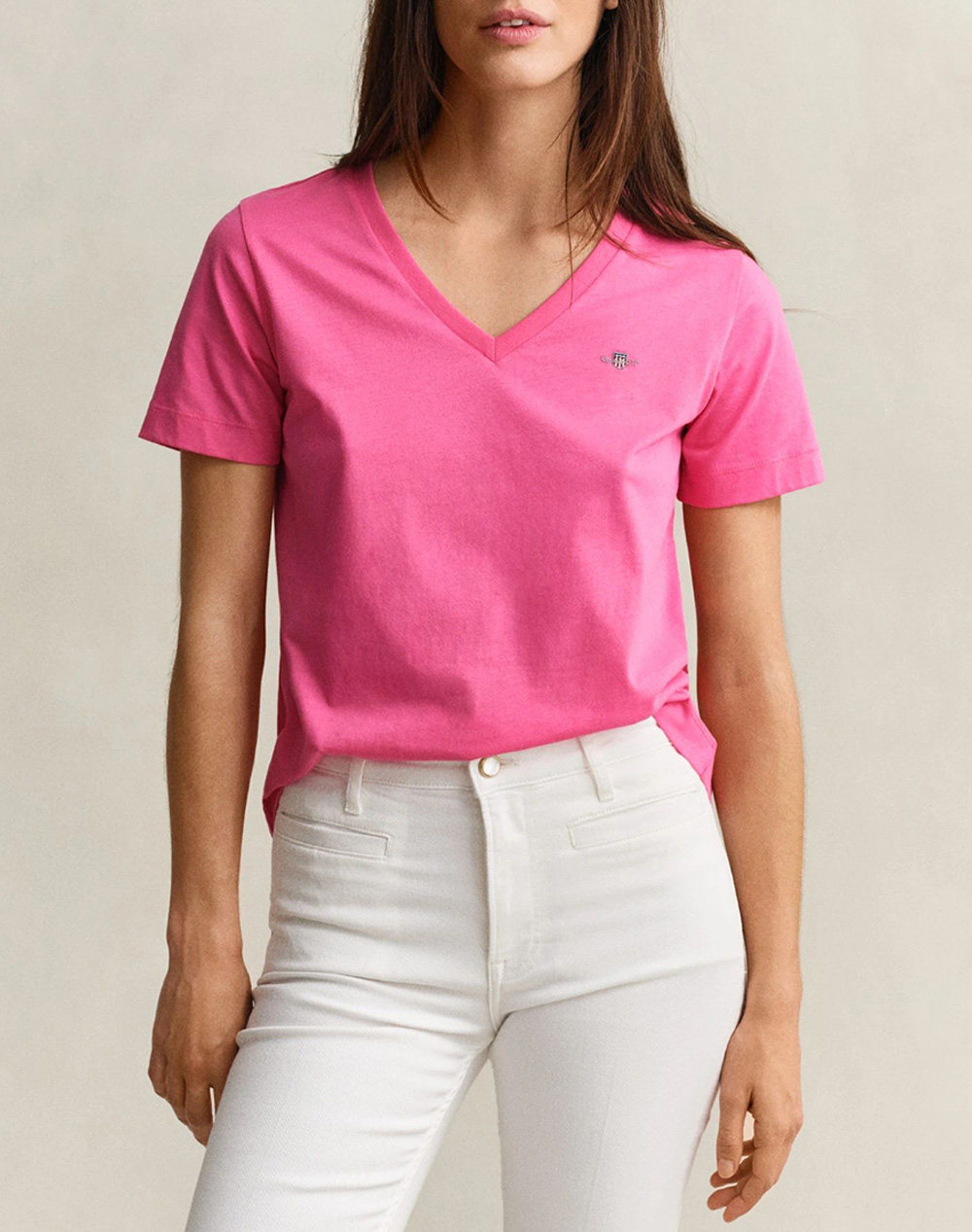 GANT ΜΠΛΟΥΖΑ ΚΜ REG SHIELD SS V-NECK T-SHIRT 3GW4200750-661 Fuchsia