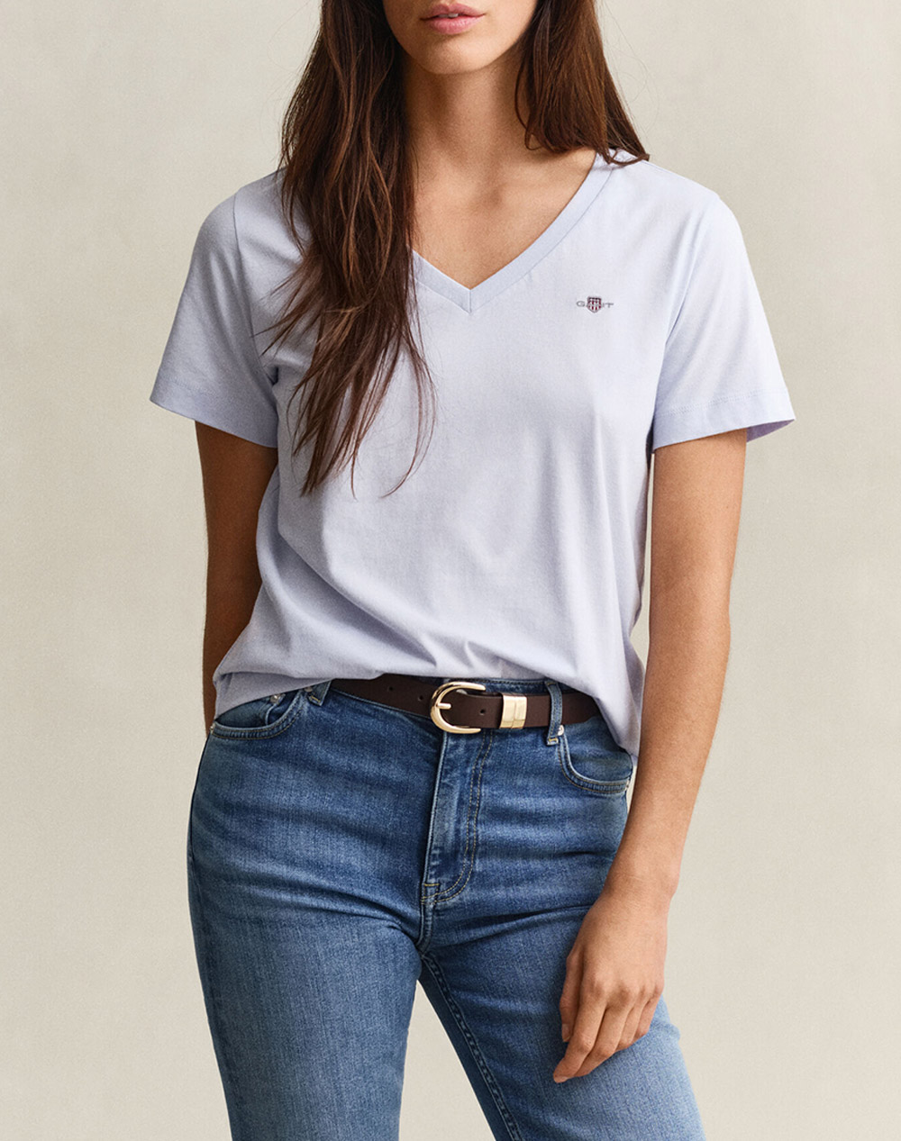 GANT ΜΠΛΟΥΖΑ ΚΜ REG SHIELD SS V-NECK T-SHIRT 3GW4200750-455 LightBlue