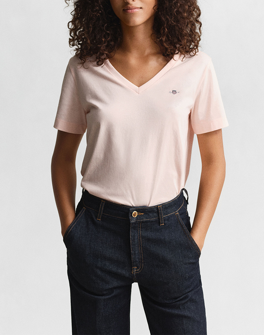 GANT ΜΠΛΟΥΖΑ ΚΜ REG SHIELD SS V-NECK T-SHIRT 3GW4200750-647 Nude