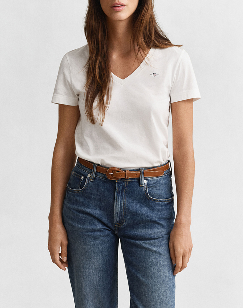 GANT ΜΠΛΟΥΖΑ ΚΜ REG SHIELD SS V-NECK T-SHIRT 3GW4200750-110 White