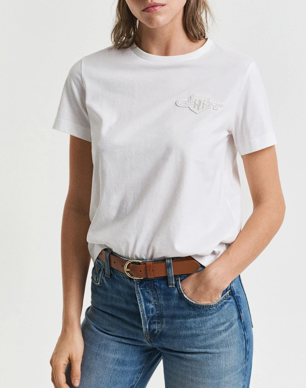 GANT ΜΠΛΟΥΖΑ ΚΜ REG TONAL SHIELD SS T-SHIRT 3GW4202589-110 White