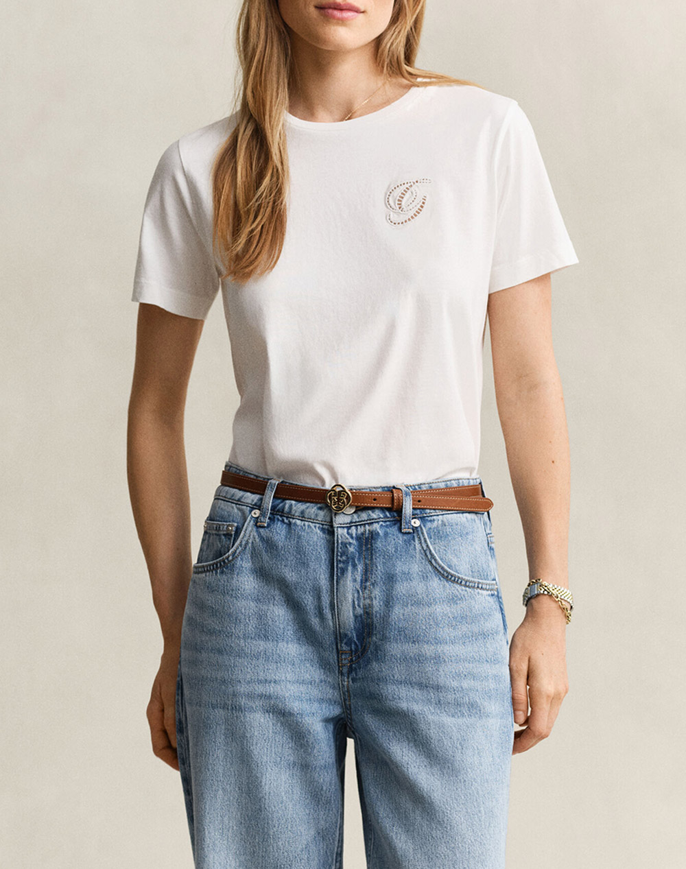 GANT ΜΠΛΟΥΖΑ ΚΜ REG SCRIPT SS T-SHIRT 3GW4201450-113 OffWhite