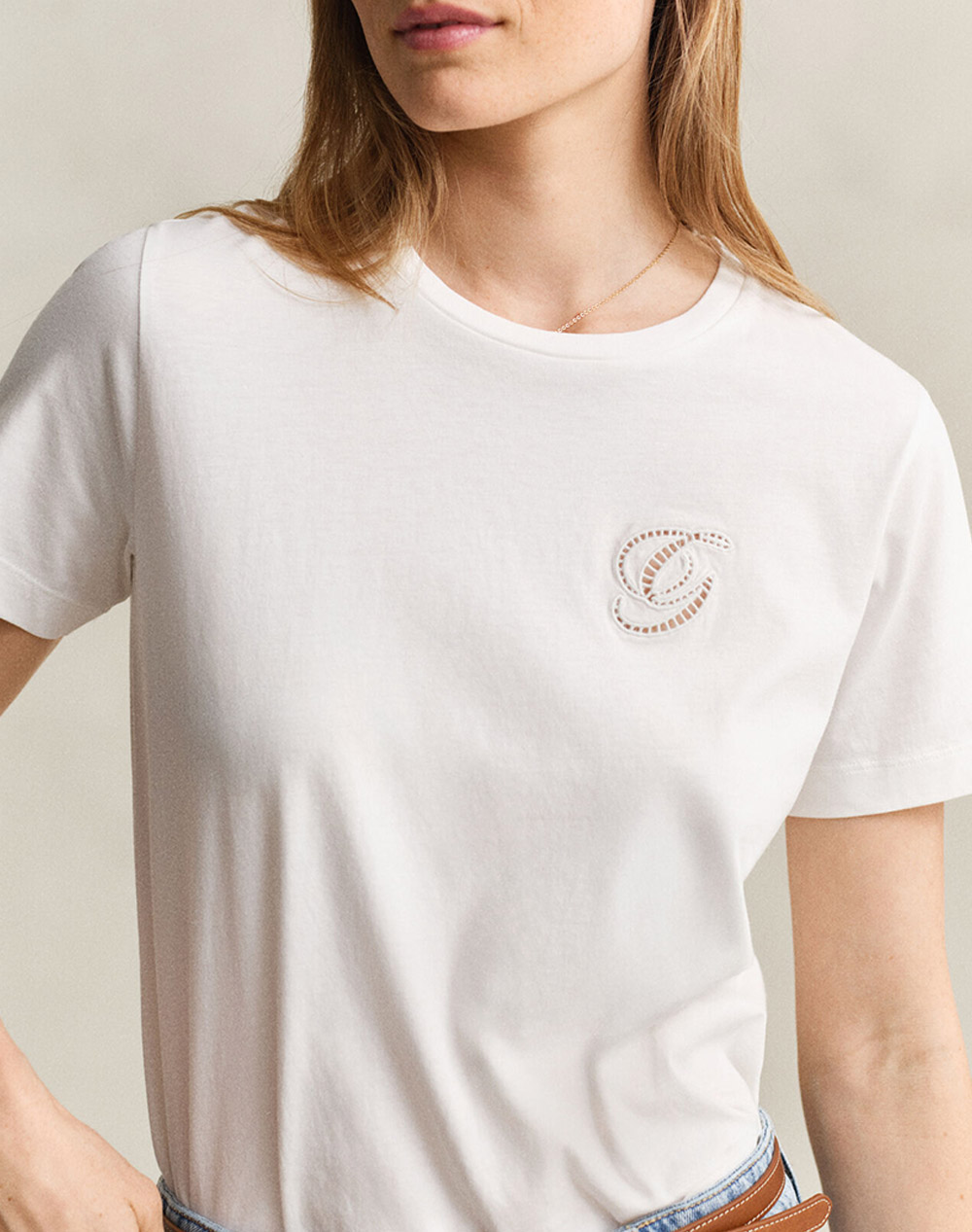 Gant Μπλούζα Κμ Reg Script Ss T-Shirt 3Gw4201450-113 Offwhite Γυναικεία ρούχα μπλούζες Τ-Shirt Politikos Shop Πολιτικός