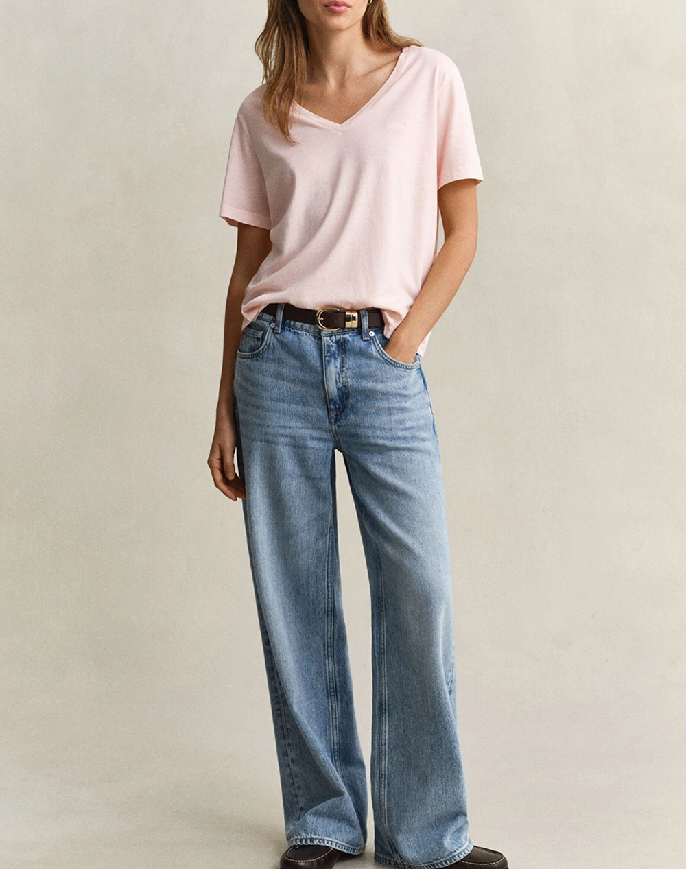 Gant Μπλούζα Κμ Reg Washed Shield V-Neck T-Shirt 3Gw4201449-647 Lightpink Γυναικεία ρούχα μπλούζες Τ-Shirt Politikos Shop Πολιτικός